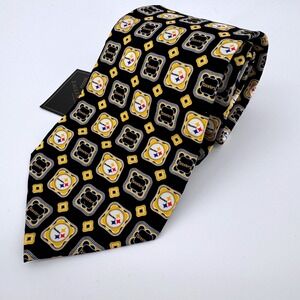 Eagles Wings Pittsburgh Steelers NFL Football Silk Necktie Black Yellow 56" x 4"